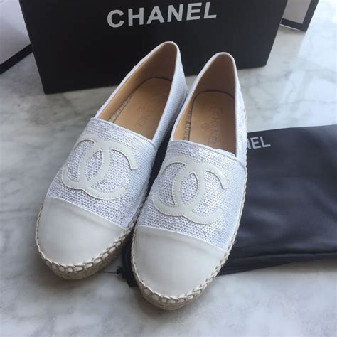 chanel white espadrille slides|chanel espadrilles discount.